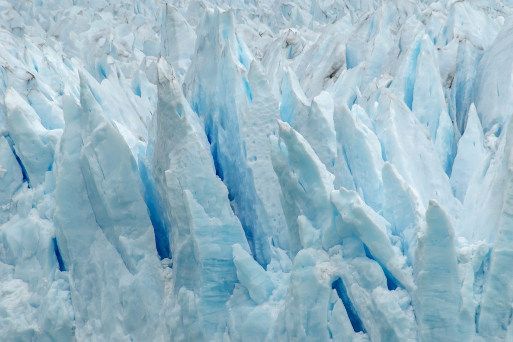 Icy blue details in the Perito Moreno glacier