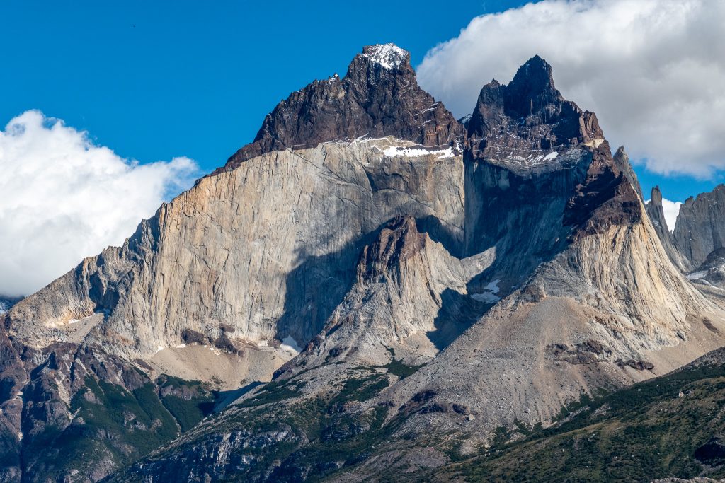 Close up of a section of the Torres del Paine mountains