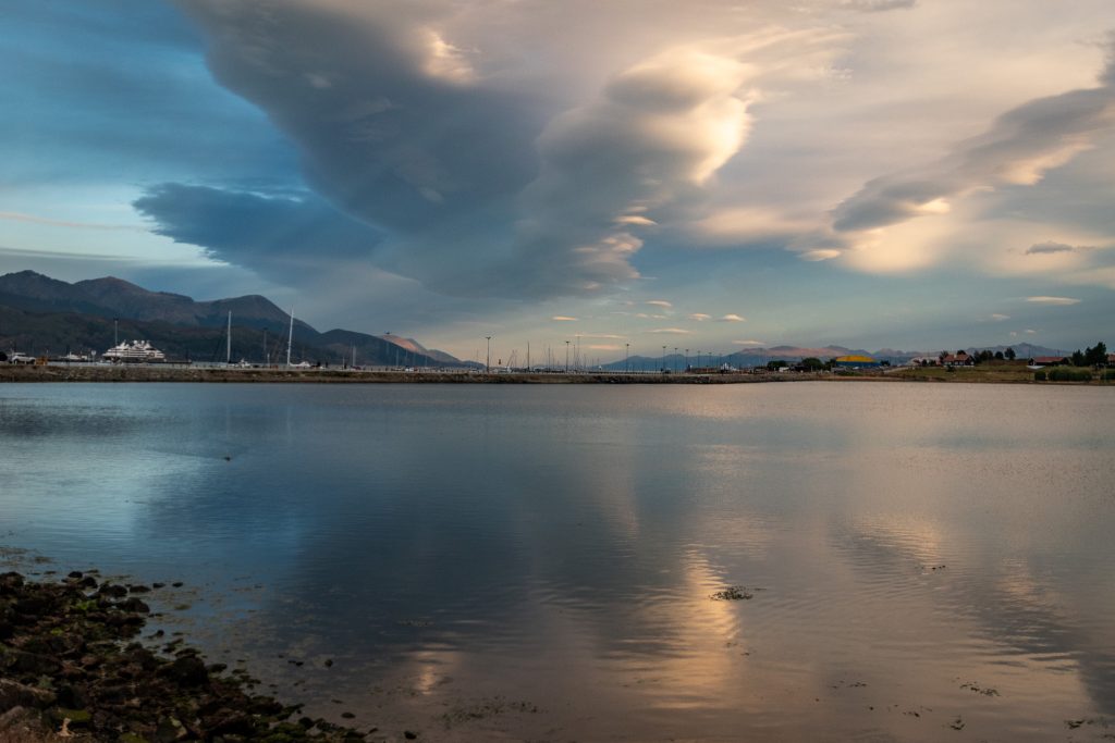 A beautiful sunset over the Ushuaia sunset