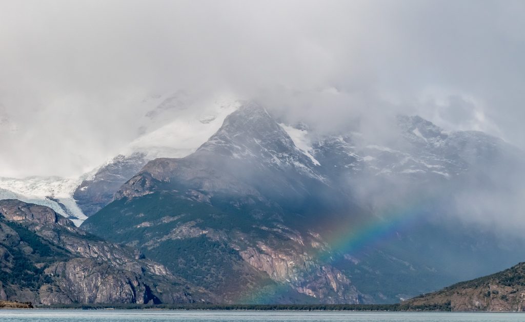 A brief moment of rain created a rainbow