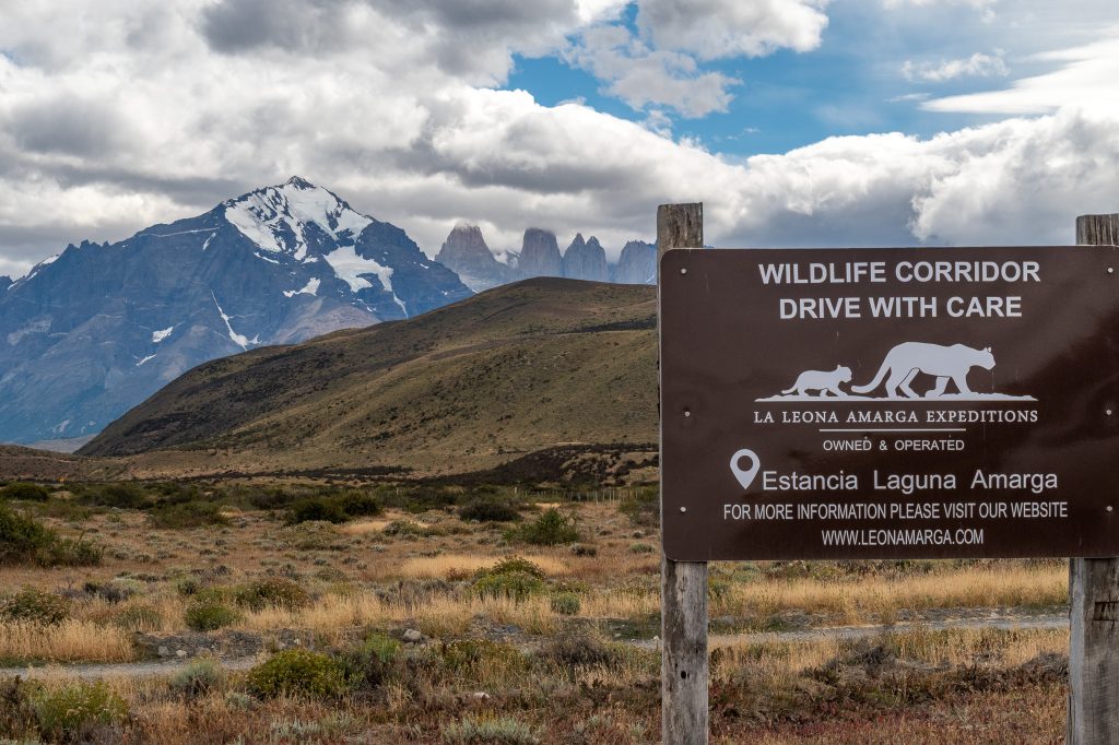 Wildlife sign in Torres del Paine