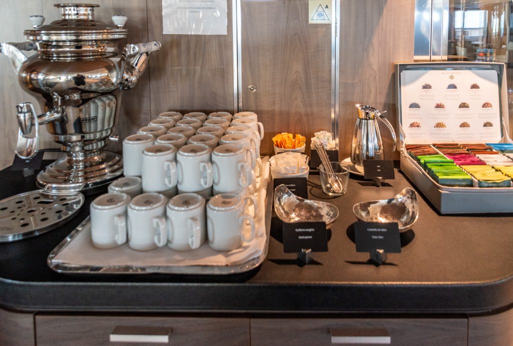 Tea station in the Main Lounge