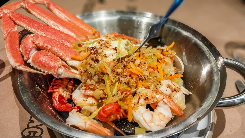 My seafood pot at the Crab Shack on the Ruby Princess