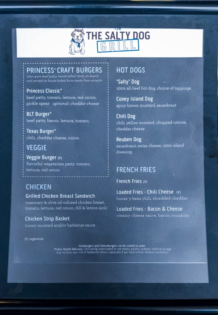 Salty dog Grill menu