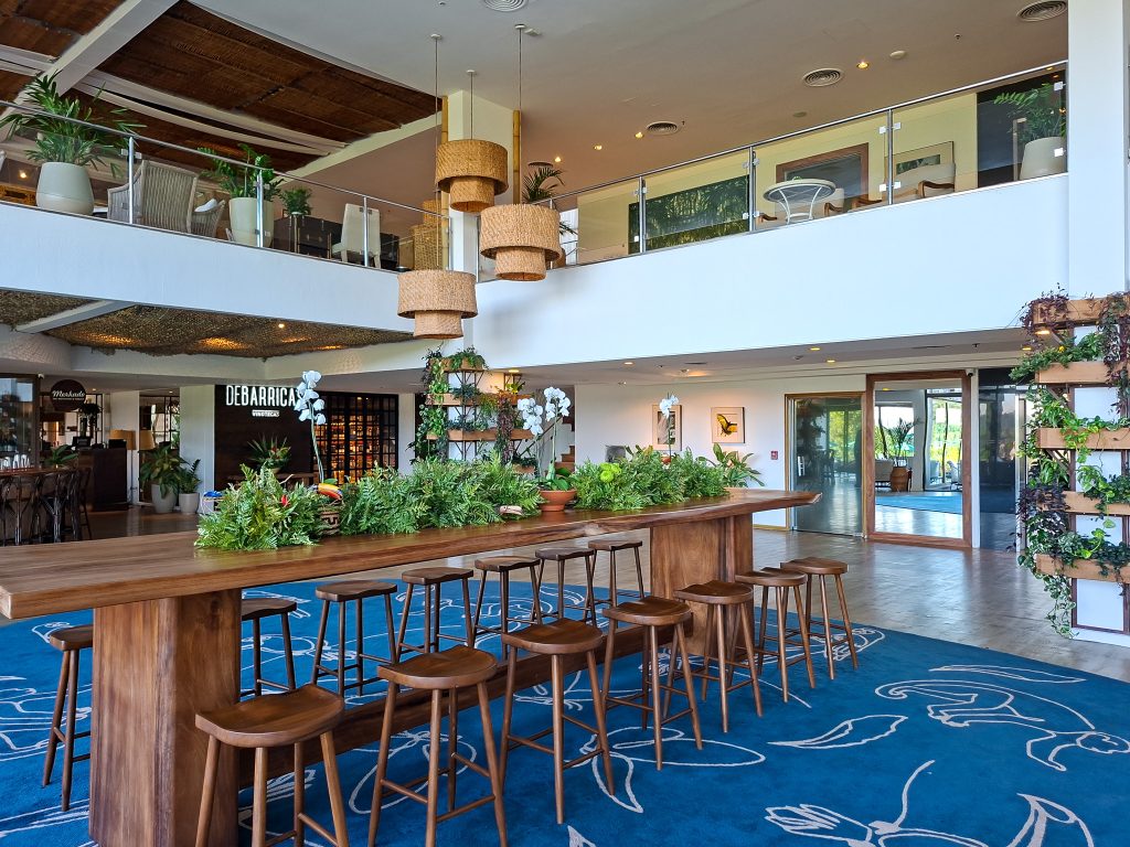 The beautiful lobby at the Gran Melia Iguazu hotel