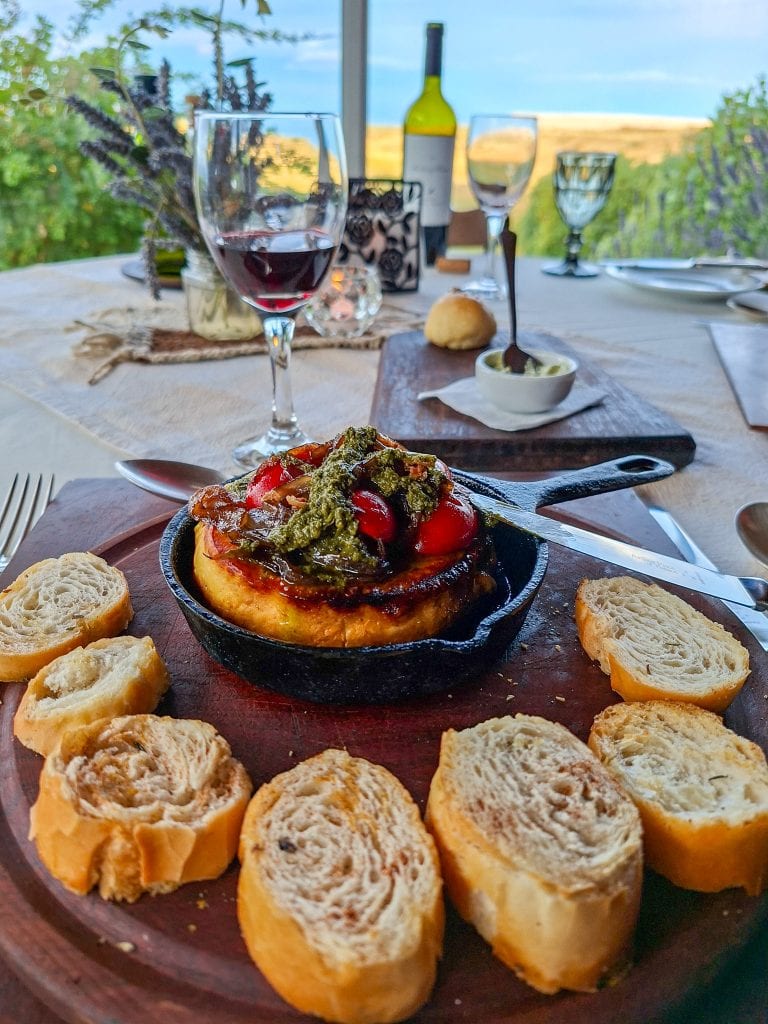 Baked brie starter for dinner and another good bottle of Malbec