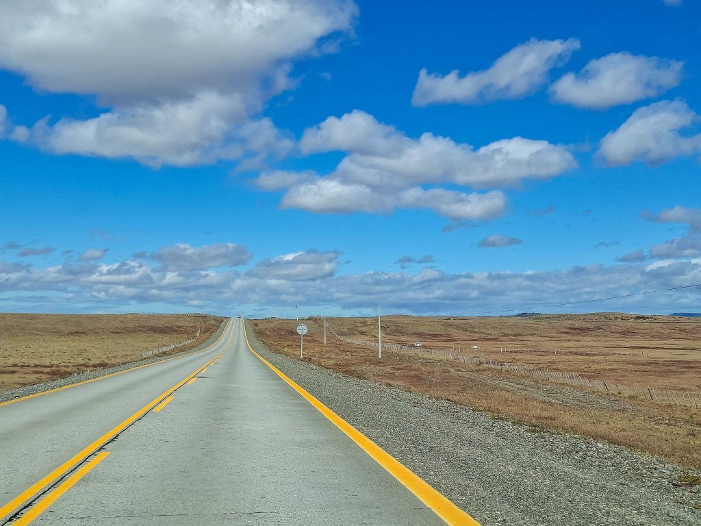 Typical scenery between Puerto natales and Punta Arenas