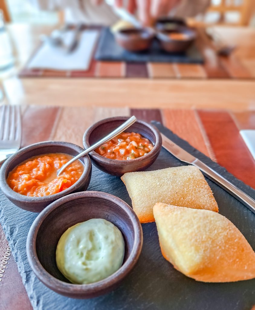 Complimentary empanada starter