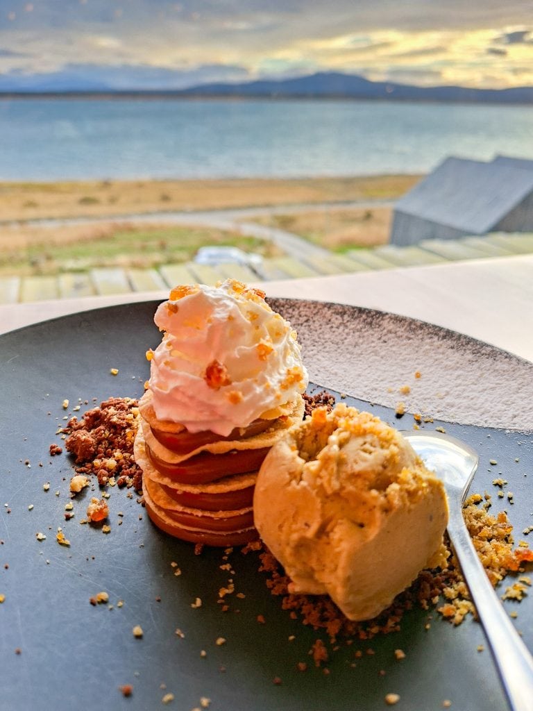 Dolce de Leche cake and ice cream