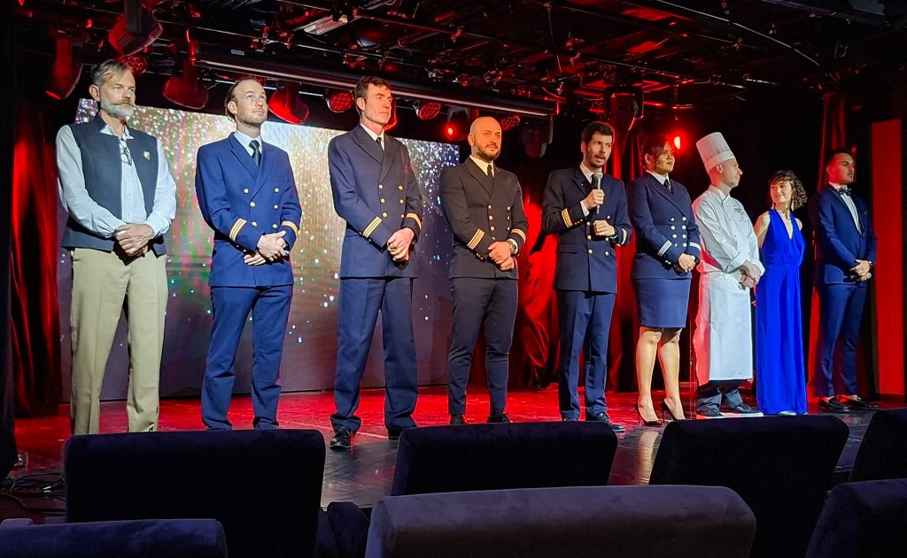 The captain and the senior staff on the L'Austral