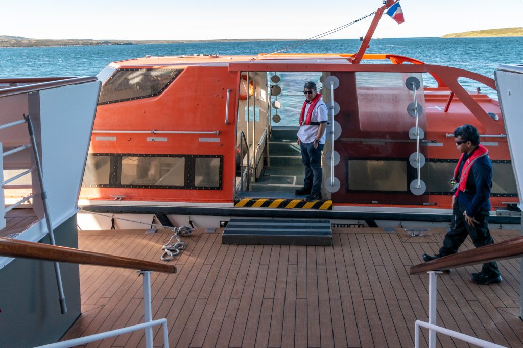 The ship's tender at the marina