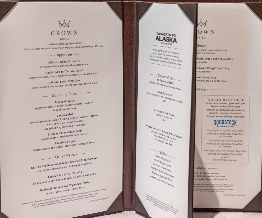 Crown Grill menu