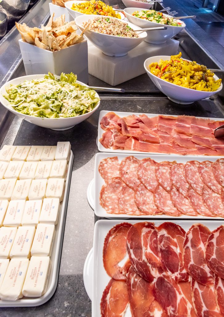 A section of the salad buffet
