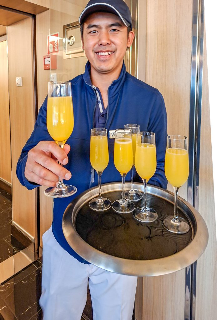 Being welcomed aboard the Star Seeker with a cocktail