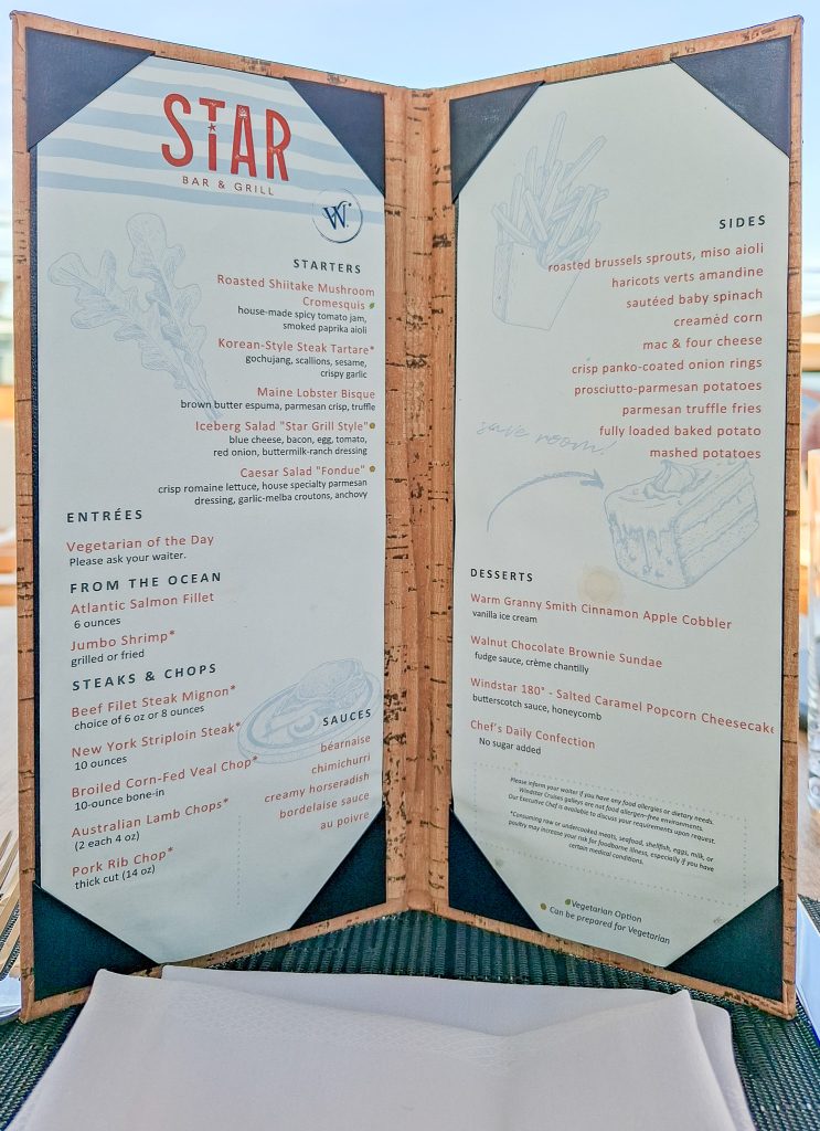 Star Seeker Star Grill menu