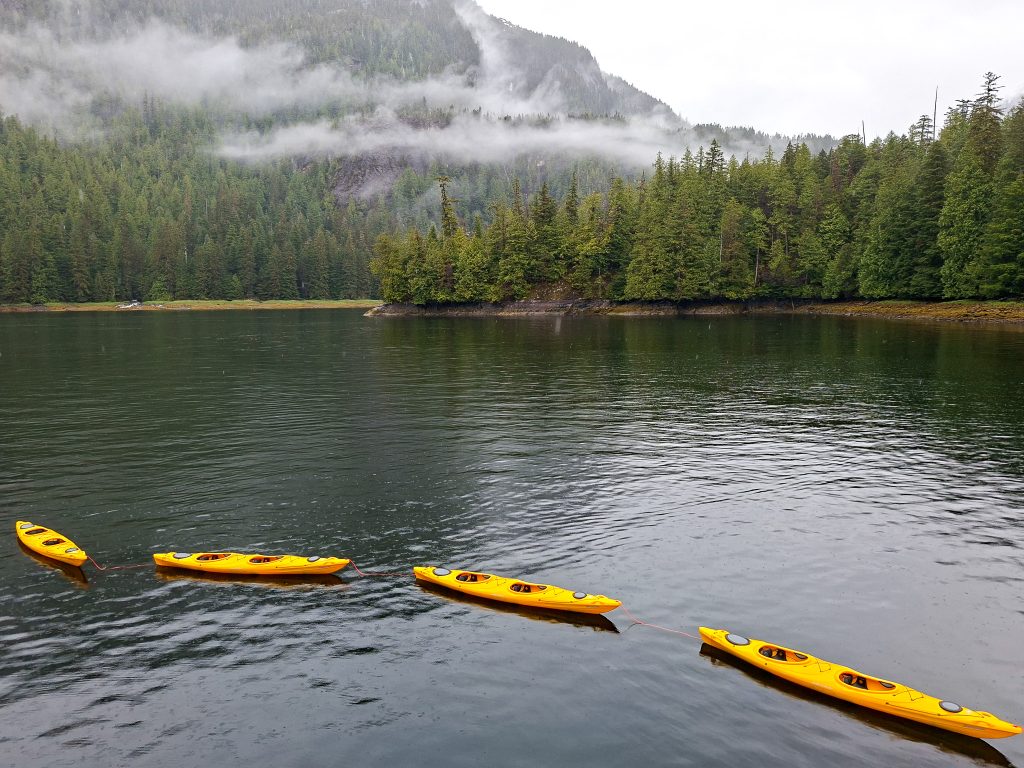 Kayaks getting ready for use in Misty Fjords National Monument