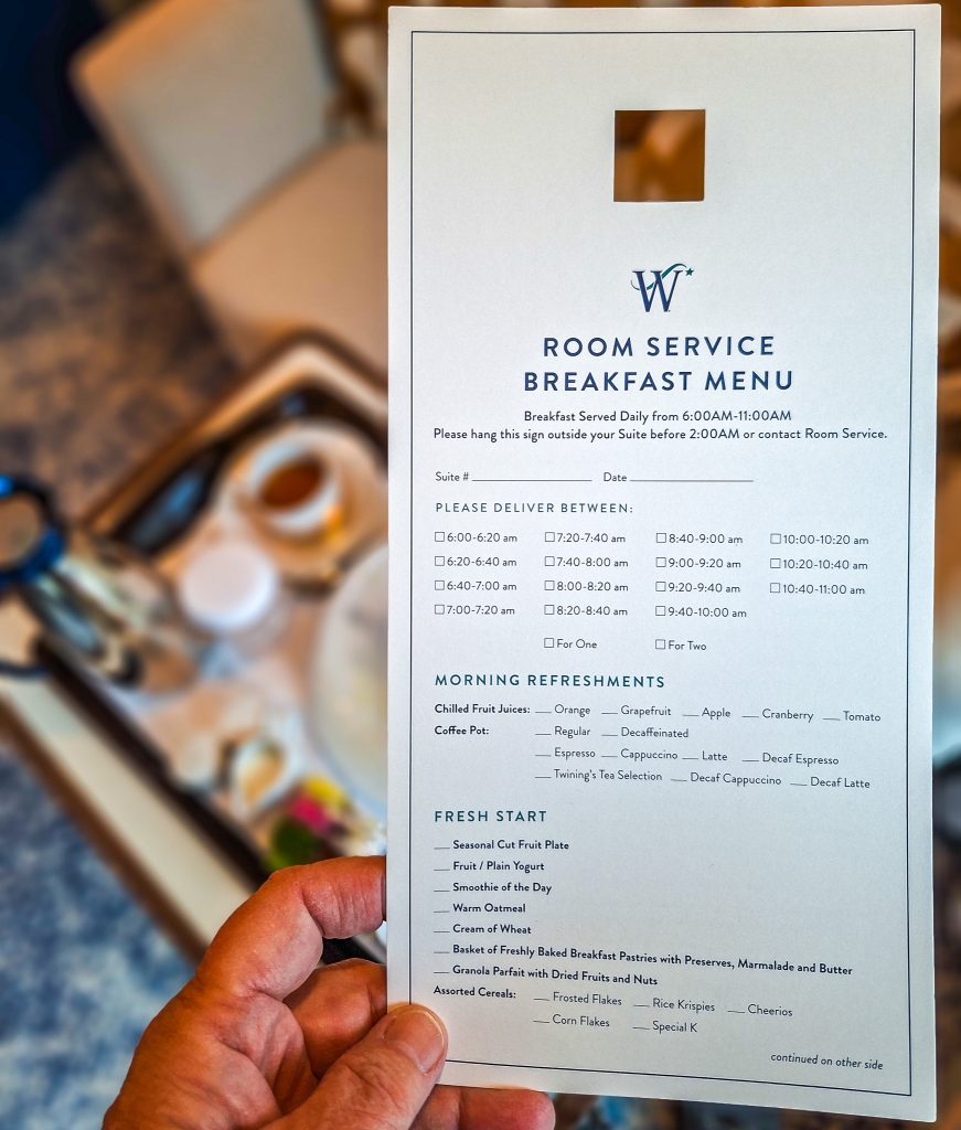 Star Seeker breakfast menu card