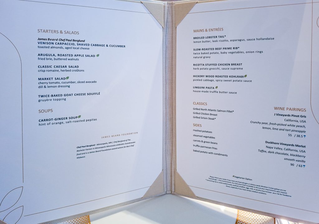 Another dinner menu