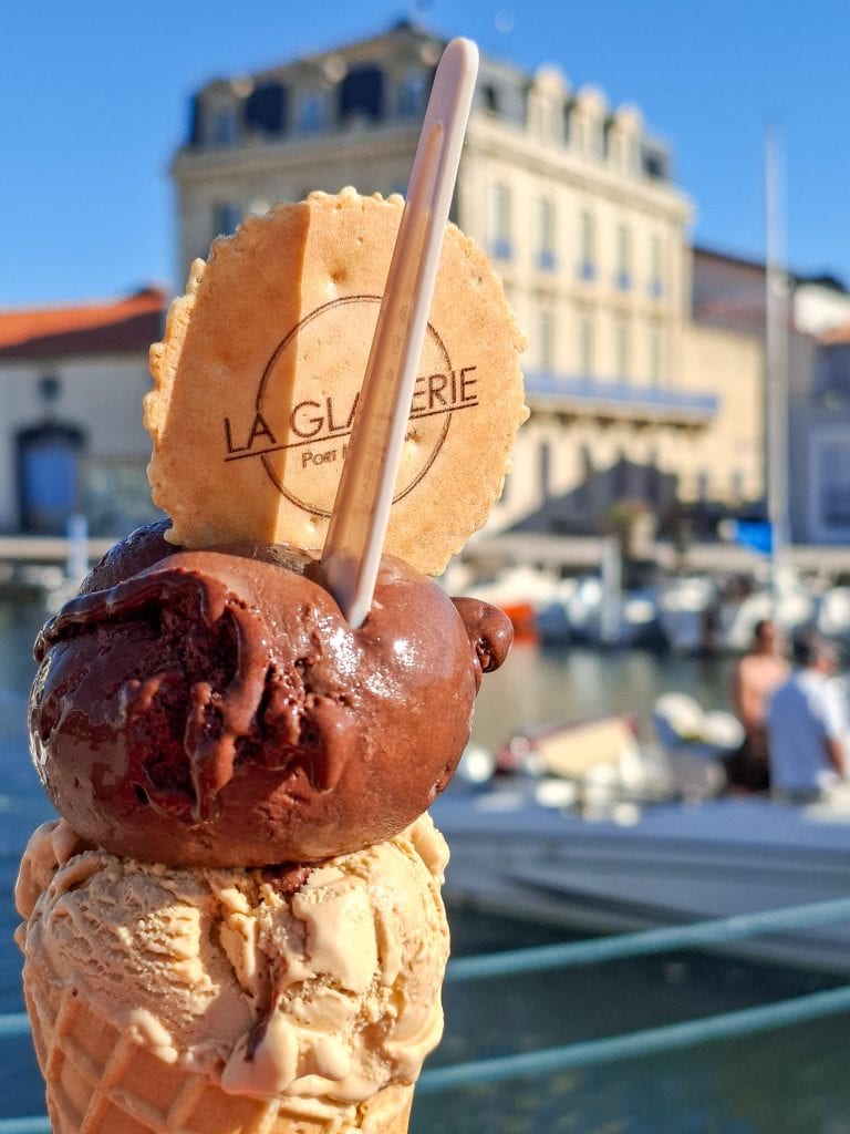 A refreshing ice cream cone on a hot day