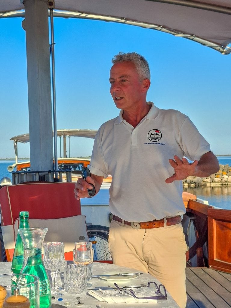 Guide and barge manager Matthew explains our plans for the next day
