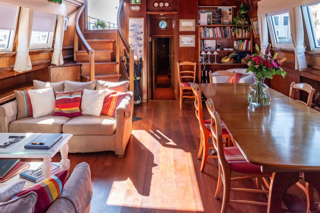 Inside the Athos saloon