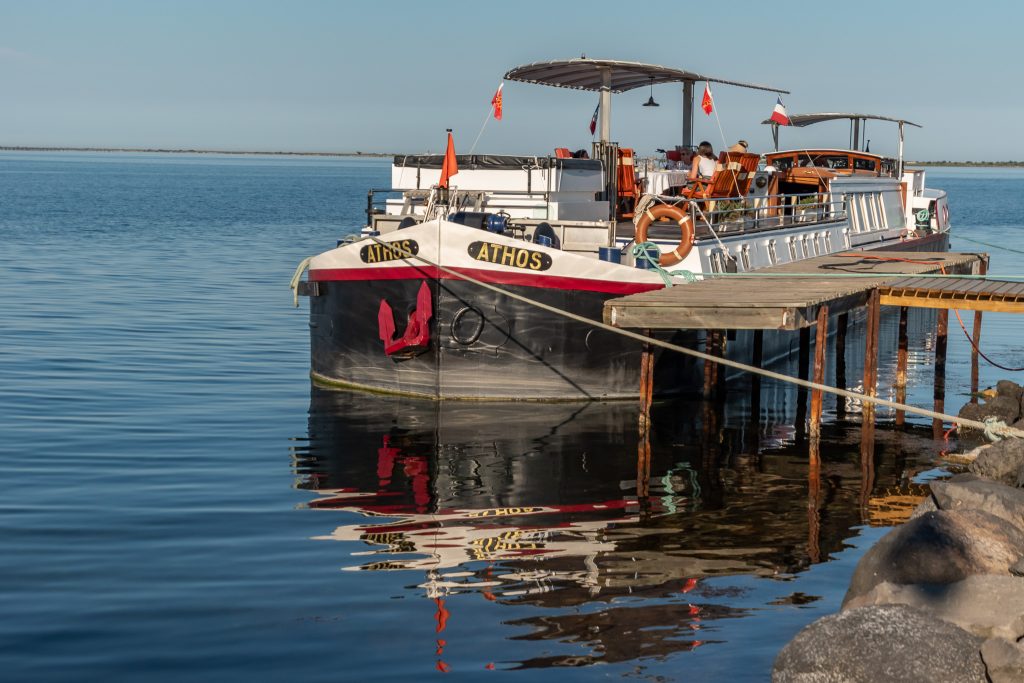The Athos docked in Marseillan