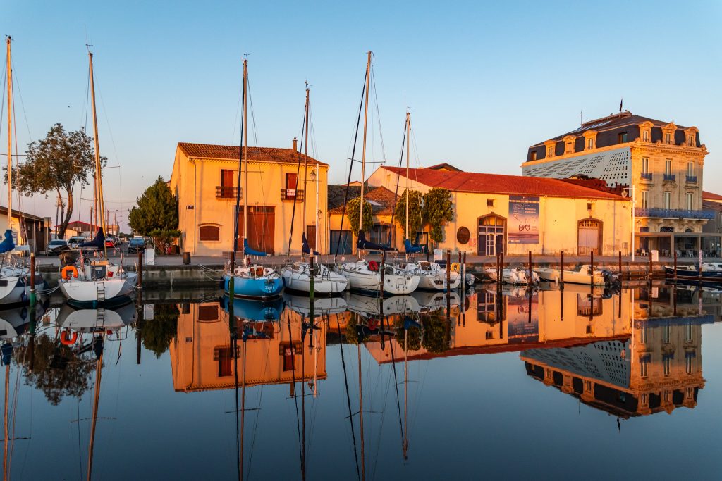 Early morning glow on the harbor in Marseillan