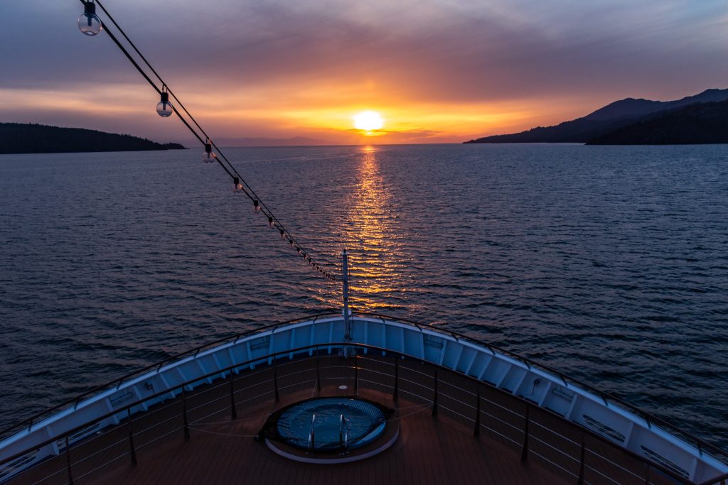 Leaving Vancouver into a perfect sunset
