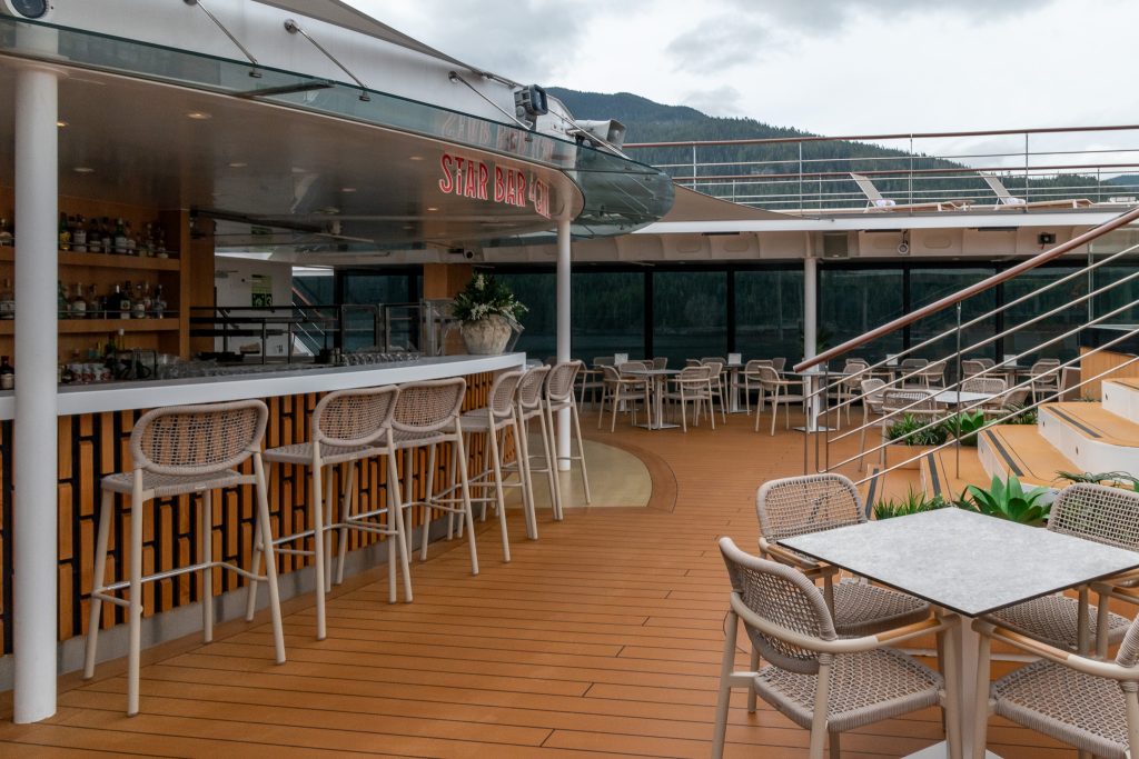 Plenty of outdoor seating for the Star Bar and Grill
