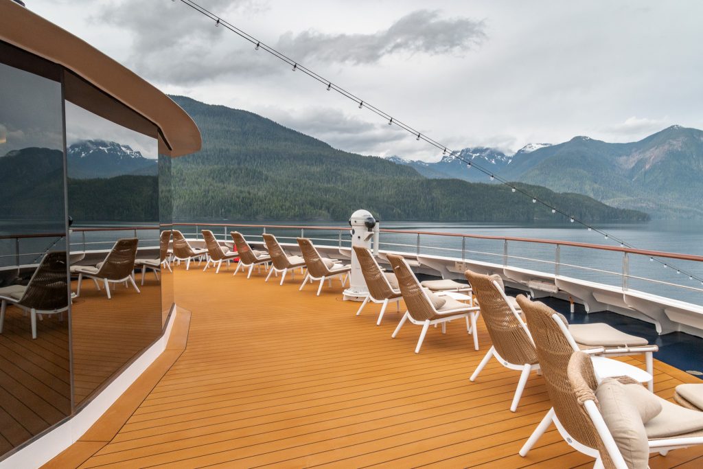 The very front outdoor viewing space on deck 7