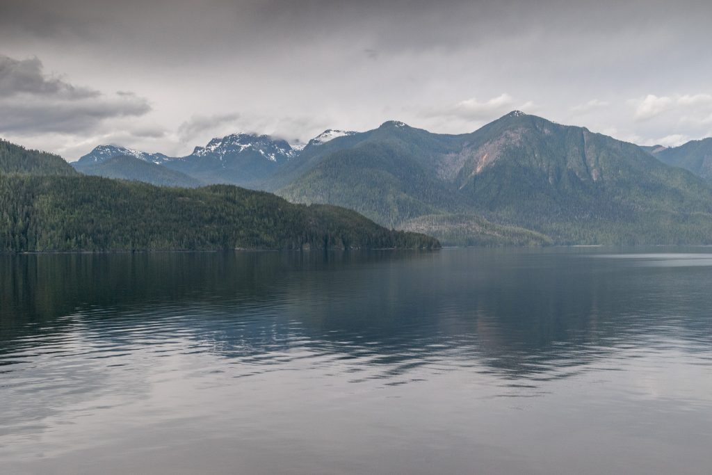 Beautiful reflection in the calm waters of the Seymour Narrows