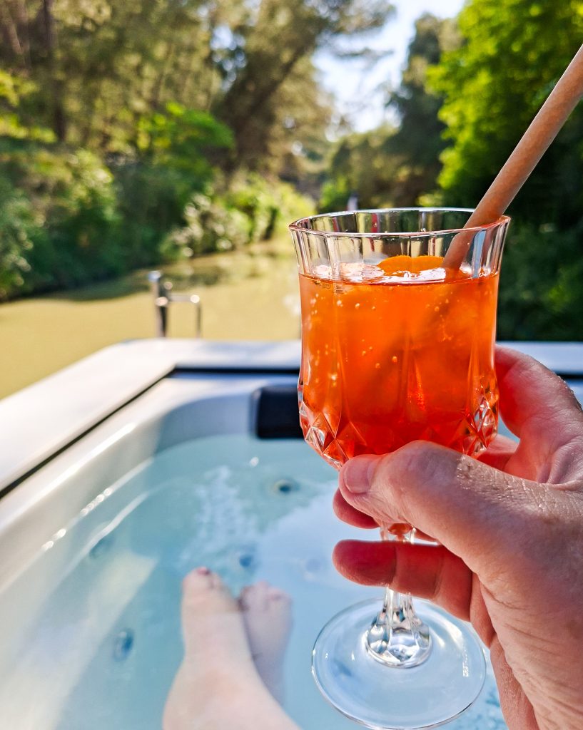 A sip and a dip on the Athos on the Canal du Midi