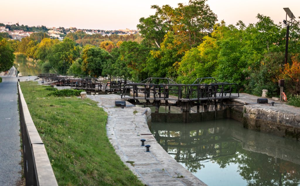 The Fonserannes Locks at sunset