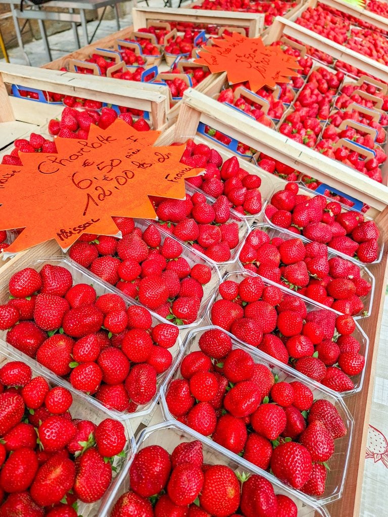Juicy strawberries in season