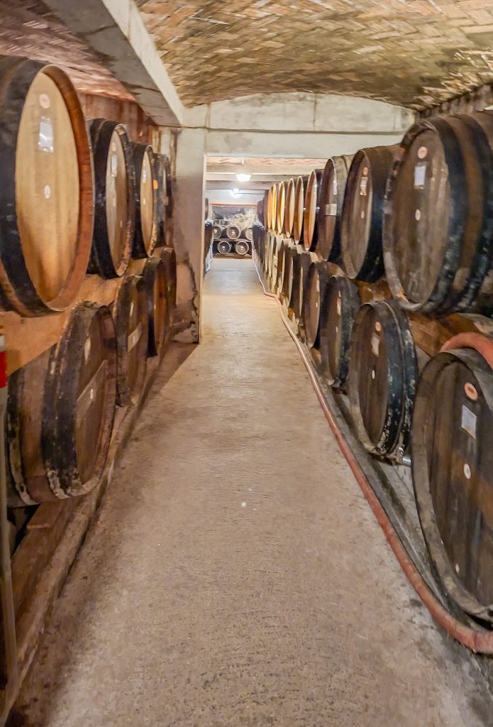 Oak barrels aging armagnac