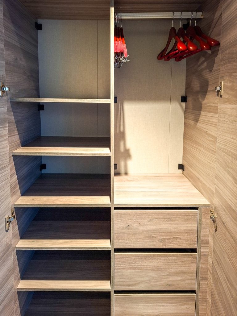 One of the closets in my Yacht Club Deluxe Suite