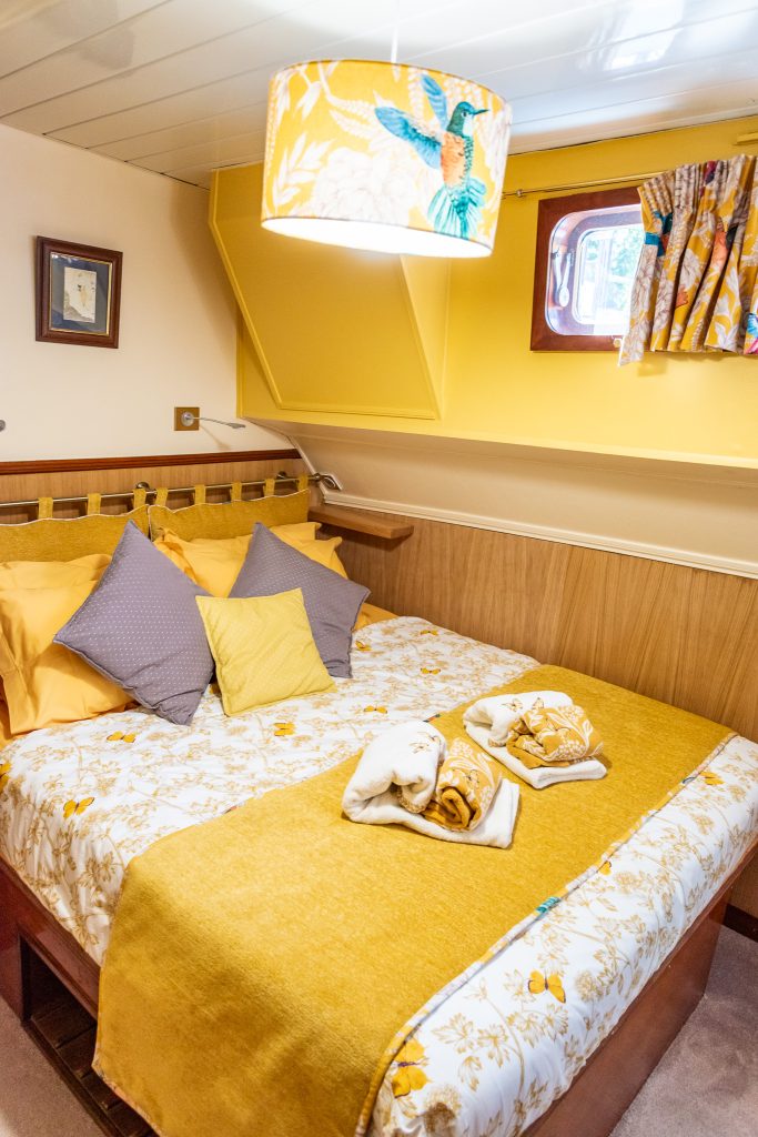 Our cabin on the Rosa barge