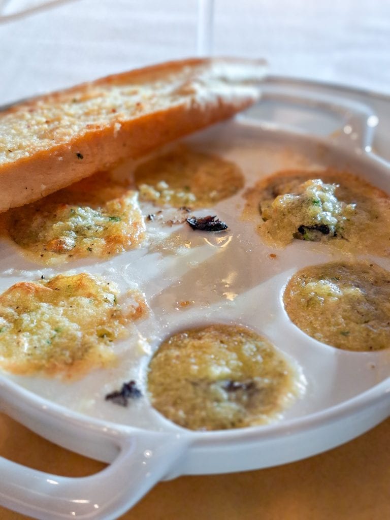 Escargot from the Yacht Club restaurant menu