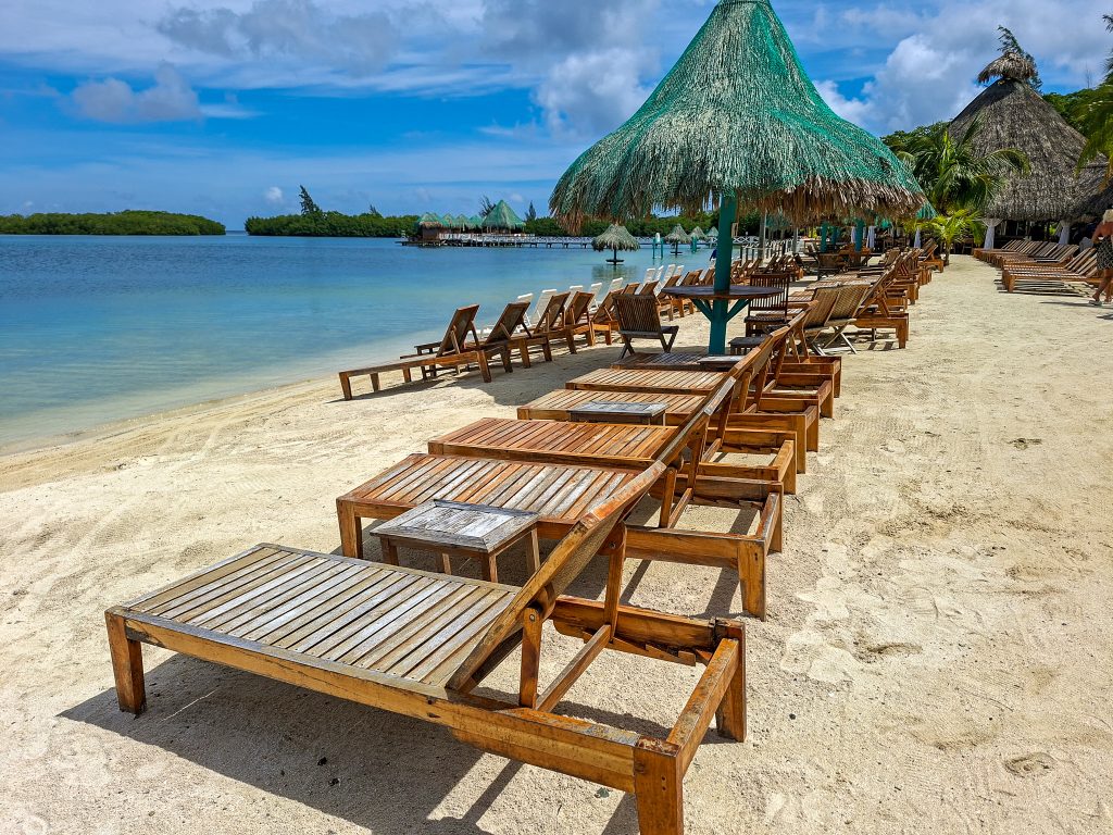 Lots of loungers available on the beach as well