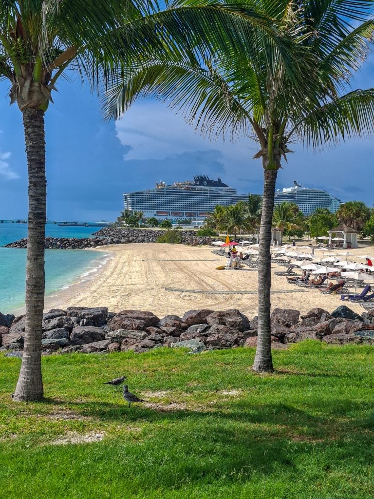 Yacht Club beach on MSC Ocean Cay private island